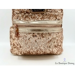 Sac à dos Loungefly Minnie Mouse Rose Gold sequins dorés Disney Parks