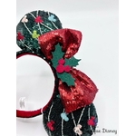 Serre-tête-Oreilles-Minnie-Mouse-Noël-Disneyland-Ears-Disney-sequins-rouge-vert (2)