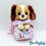 Peluche-Lady-emmaillotée-La-Belle-et-le-Clochard-Disney-Parks-2018-chien-marron-couverture-cocon-28-cm (3)