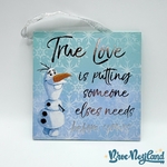 Plaque-bois-Olaf-True-Love-Disney-Primark-La-Reine-des-Neiges-cadre-décoration (1)