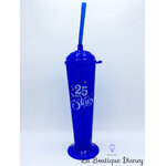gourde-plastique-disneyland-25-eme-anniversaire-mickey-dingo-minnie-verre-plastique-paille-bleu-2