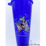 gourde-plastique-disneyland-25-eme-anniversaire-mickey-dingo-minnie-verre-plastique-paille-bleu-3