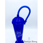 gourde-plastique-disneyland-25-eme-anniversaire-mickey-dingo-minnie-verre-plastique-paille-bleu-4
