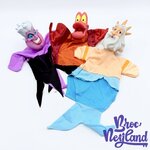 Marionnettes-La-Petite-sirène-disney-main-vintage-Triton-Sébastien-Ursula (5)