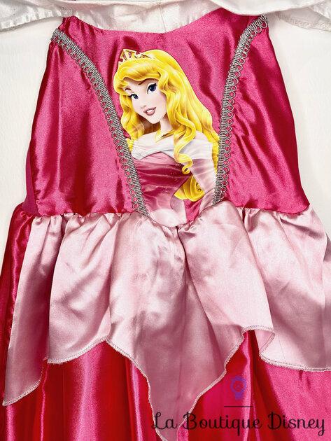 Robe De Princesse Aurore – Déguisement La Belle Au Bois Dormant – Avec Couronne, Baguette, Collier, Gants – Pour Fêtes Et Halloween