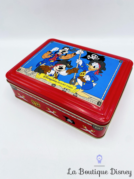 Boite m?�tal Mickey Donald Dingo Pirates Disneyland Resort Paris Disney rouge - Maison/Bo?�tes 