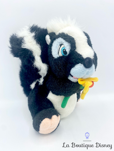 Peluche Fleur Bambi Disneyland Paris Disney mouffette noir fleur jaune vintage 22 cm - Peluches 