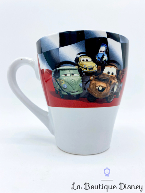 Tasse Cars 2 Disney Volkswagen Fiat Mug Voiture Rouge Blanc Flash