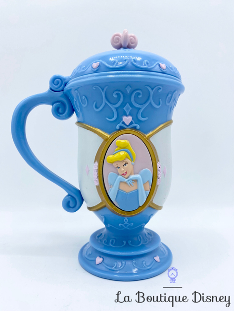 Verre paille Cendrillon Disney Cinderella princesse plastique bleu