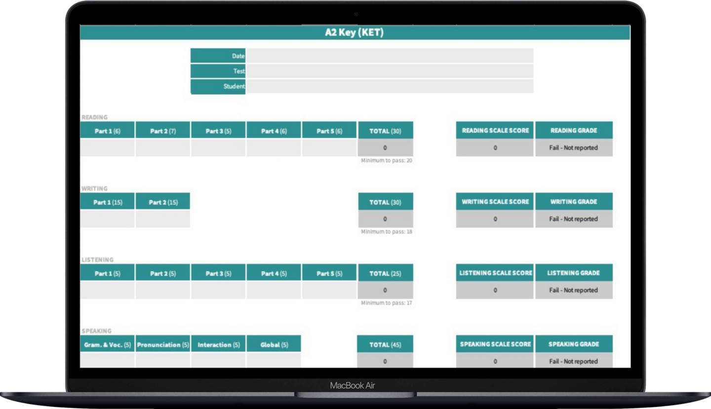 score-calculator-a2-key-ket-excel-tienda-kse-academy