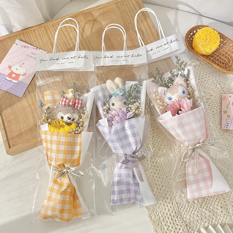 Poup-e-en-peluche-de-Disney-Linabell-staralou-Shelliemay-Bouquet-artificiel-jouet-en-peluche-doux-Kawaii