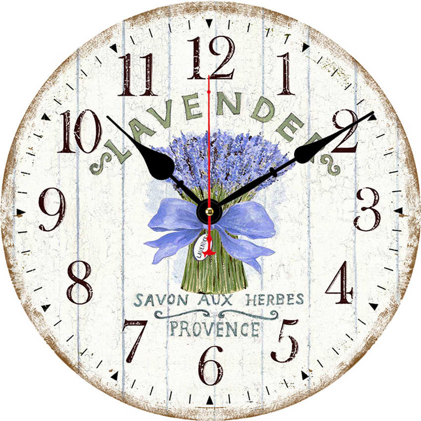Horloge-murale-Vintage-en-bois-violet-lavande-ronde-et-silencieuse-grande-d-coration-moderne-de-cuisine