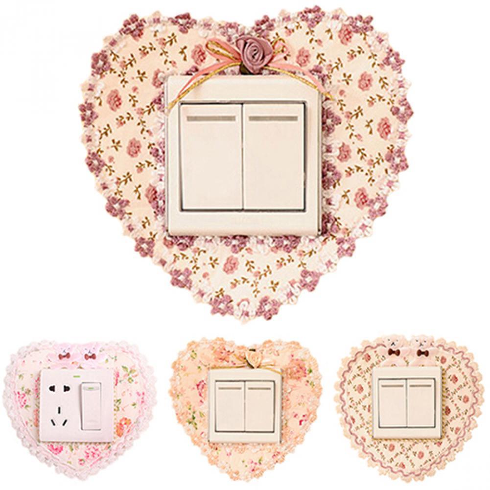 Autocollants-muraux-fleur-Rose-douce-en-dentelle-autocollant-mural-ours-mignon-cor-en-salon-chambre-coucher