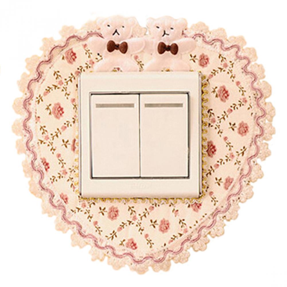 Autocollants-muraux-fleur-Rose-douce-en-dentelle-autocollant-mural-ours-mignon-cor-en-salon-chambre-coucher