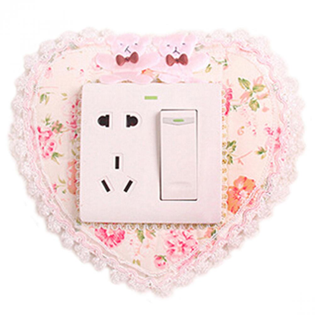 Autocollants-muraux-fleur-Rose-douce-en-dentelle-autocollant-mural-ours-mignon-cor-en-salon-chambre-coucher