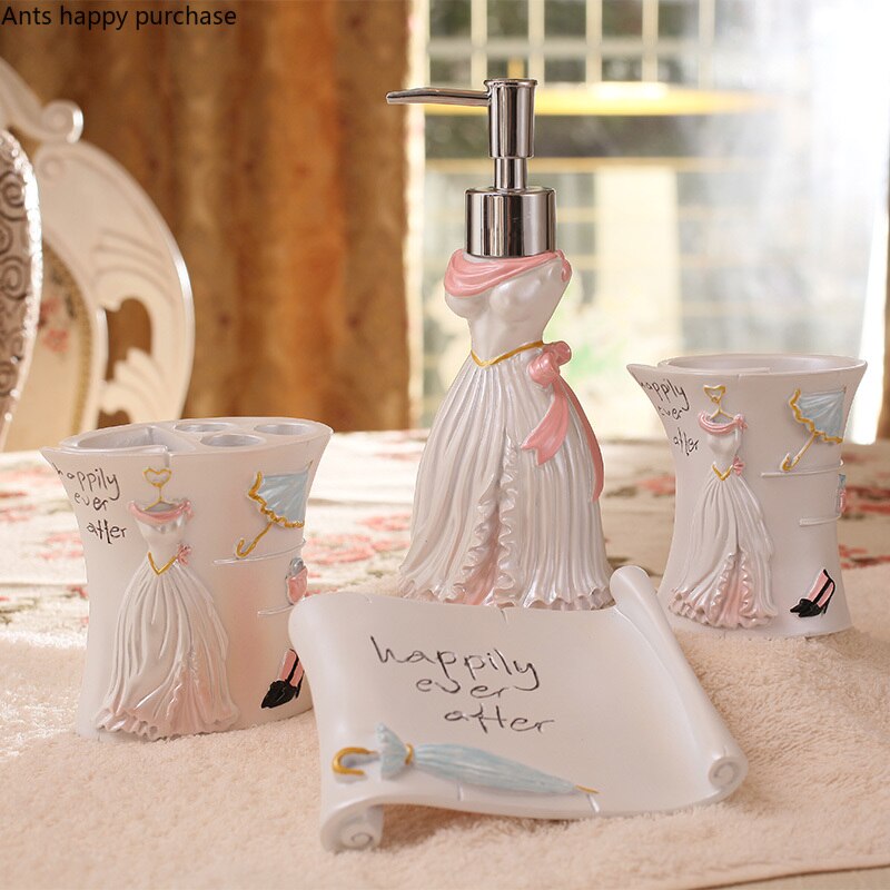 Kit-de-lavage-cinq-pi-ces-Style-europ-en-fournitures-de-salle-de-bain-en-r