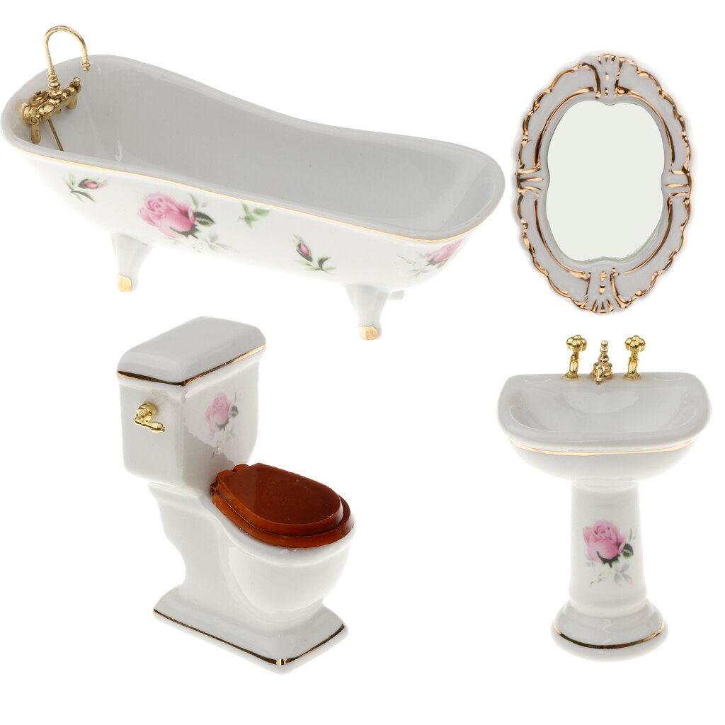 Ensemble-de-salle-de-bain-en-c-ramique-Mini-meubles-pour-maison-de-poup-e-baignoire