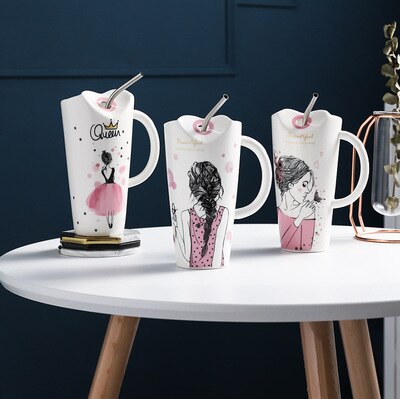 Tasse-caf-en-porcelaine-avec-paille-pour-fille-tasse-en-c-ramique-de-450ml-tasse-pour