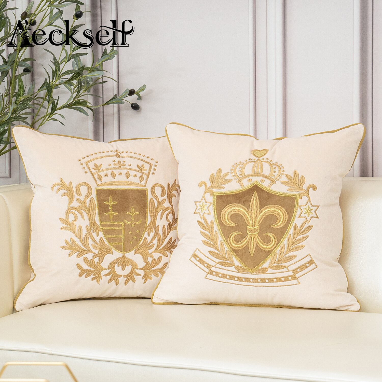 Aeckself-housse-de-coussin-de-luxe-en-velours-broderie-europ-enne-d-coration-de-maison-bleu