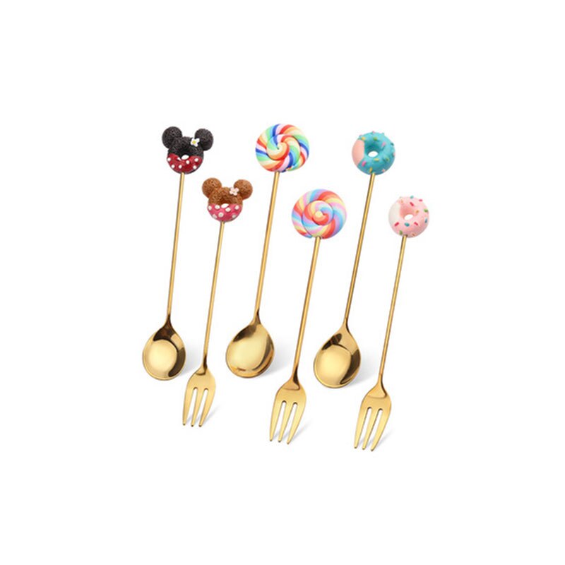 YOOLOV-cuill-res-Donuts-en-acier-inoxydable-fourchettes-bonbons-vaisselle-de-cuisine-lait-caf-Dessert-couverts