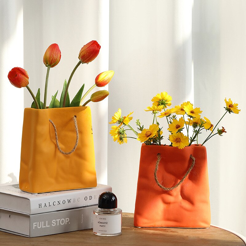 Vase-en-C-ramique-Style-Panier-de-Shopping-pour-Fleurs-S-ch-es-Objet-Sac-Cr