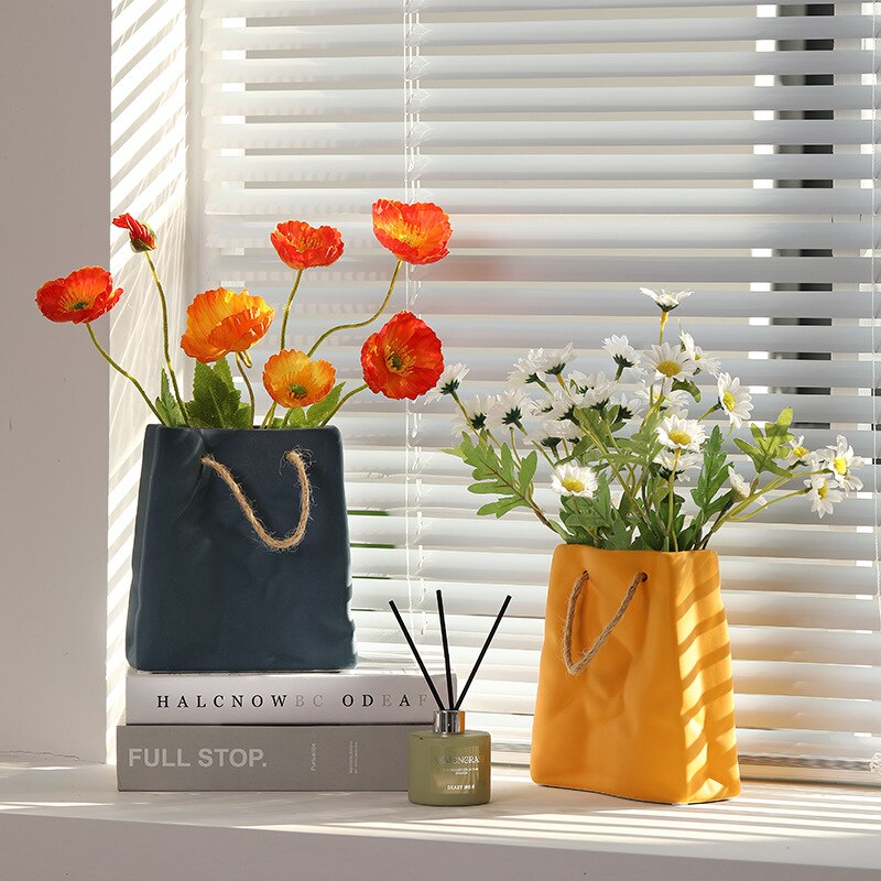 Vase-en-C-ramique-Style-Panier-de-Shopping-pour-Fleurs-S-ch-es-Objet-Sac-Cr
