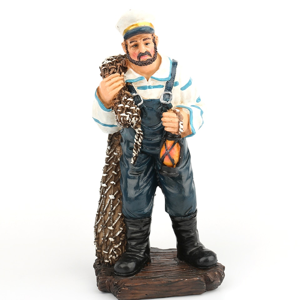Bitimes-Figurine-de-marin-en-r-sine-Fine-Statue-de-capitaine-de-p-cheur-d-coration