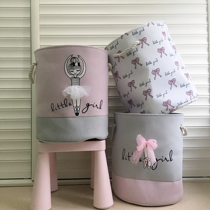 Panier-linge-rose-pour-filles-bo-te-de-rangement-de-jouets-conteneur-de-v-tements-sales