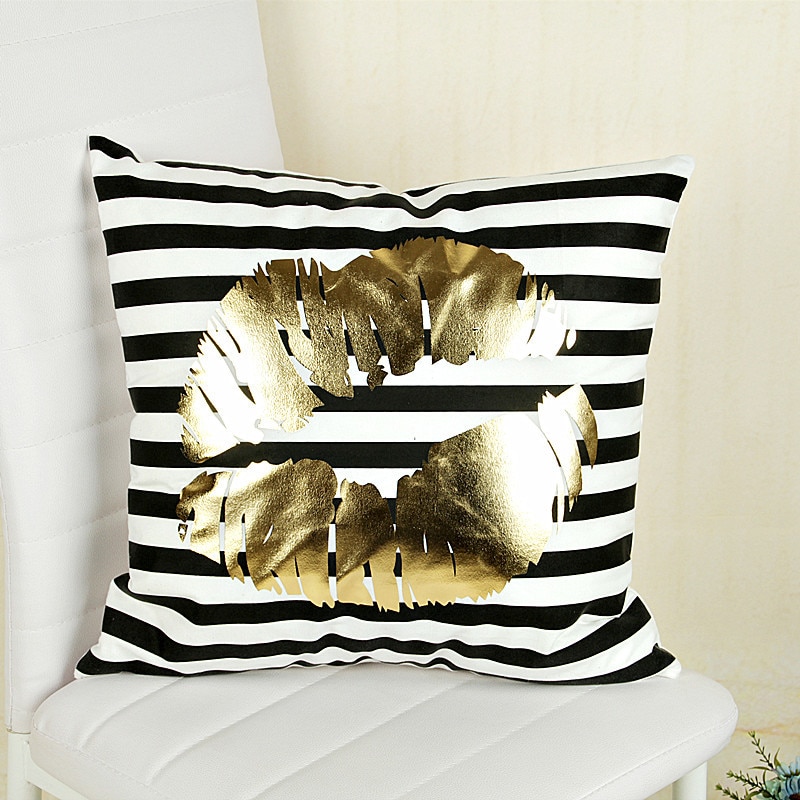 Taie-d-oreiller-g-om-trique-de-luxe-couleur-or-ananas-coton-et-Polyester-housse-de