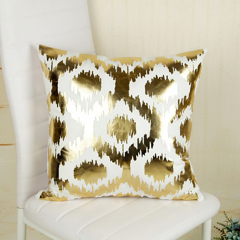 Taie-d-oreiller-g-om-trique-de-luxe-couleur-or-ananas-coton-et-Polyester-housse-de