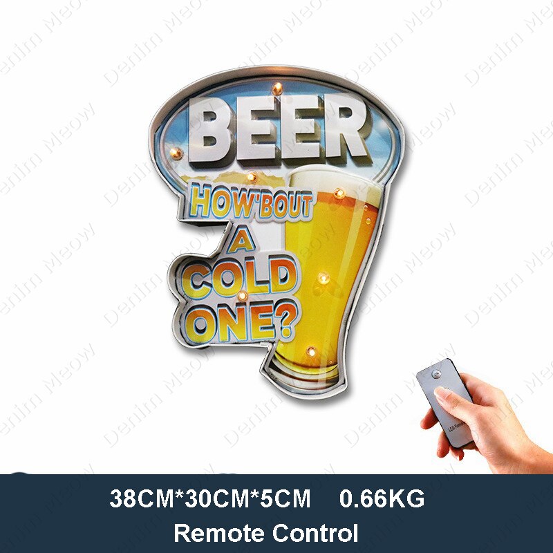 Enseignes-en-n-on-LED-pour-bi-re-glac-e-Vintage-en-m-tal-pour-Bar