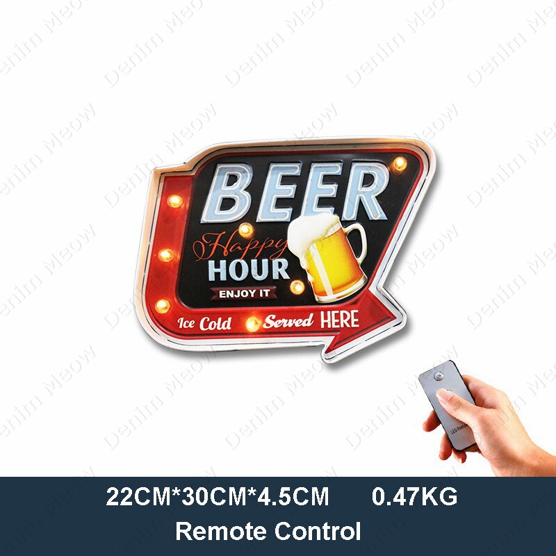 Enseignes-en-n-on-LED-pour-bi-re-glac-e-Vintage-en-m-tal-pour-Bar