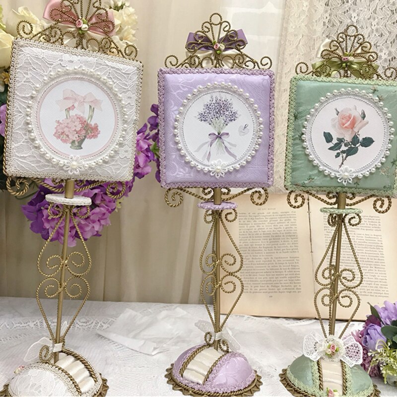 Korean-Cosmetic-Mirror-Princess-Home-Decoration-Accessories-Desktop-Ornaments-Eardrop-Ring-Storage-Table-French-Angel-Mirror