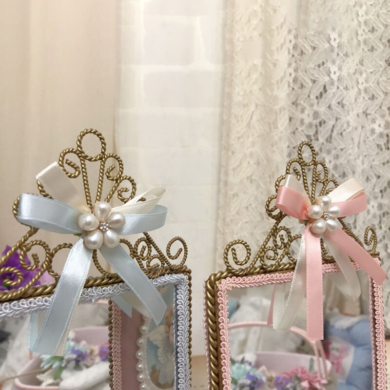 Korean-Cosmetic-Mirror-Princess-Home-Decoration-Accessories-Desktop-Ornaments-Eardrop-Ring-Storage-Table-French-Angel-Mirror