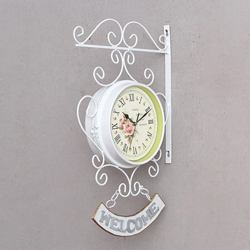 Sonnette-de-coq-pour-l-ext-rieur-double-face-horloge-murale-de-jardin-Station-de-support