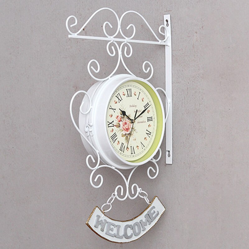 Sonnette-de-coq-pour-l-ext-rieur-double-face-horloge-murale-de-jardin-Station-de-support
