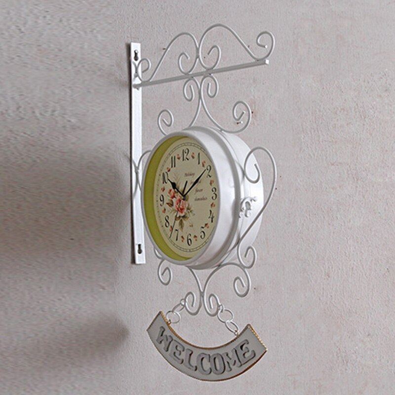 Sonnette-de-coq-pour-l-ext-rieur-double-face-horloge-murale-de-jardin-Station-de-support