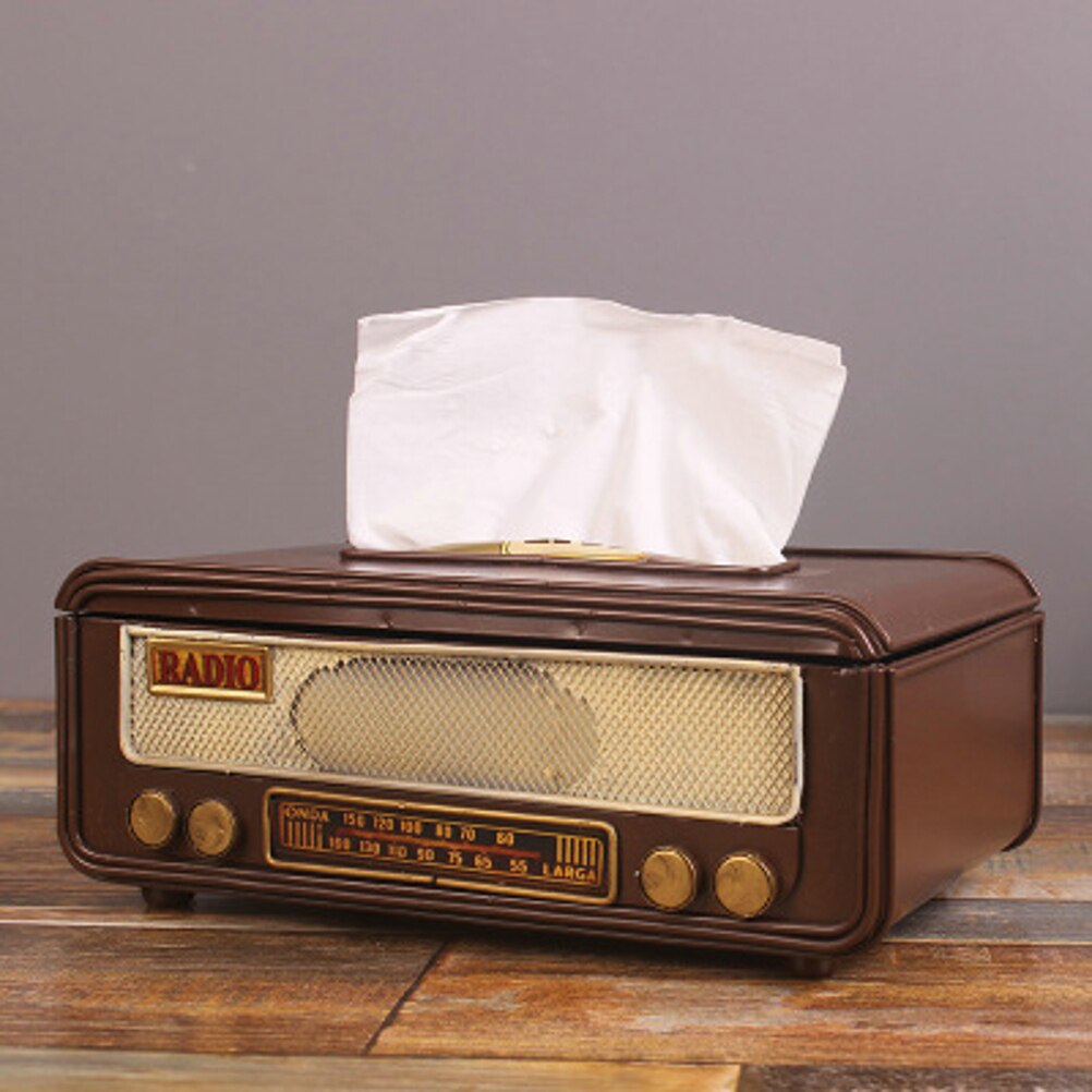 Bo-te-de-mouchoirs-en-papier-en-forme-de-Radio-r-tro-bo-te-de-rangement