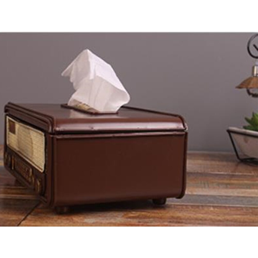 Bo-te-de-mouchoirs-en-papier-en-forme-de-Radio-r-tro-bo-te-de-rangement