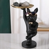 Sculpture-de-bouledogue-fran-ais-Statue-de-chien-t-l-commande-cl-support-de-t-l