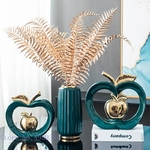 Bo-te-de-rangement-en-c-ramique-dor-e-imitation-de-pomme-creuse-artisanat-d-art