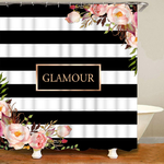 Ensemble-de-rideau-de-douche-fleurs-ray-noir-et-blanc-l-gant-personnalis-pour-tapis-de