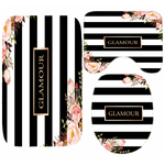 Ensemble-de-rideau-de-douche-fleurs-ray-noir-et-blanc-l-gant-personnalis-pour-tapis-de
