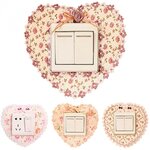 Autocollants-muraux-fleur-Rose-douce-en-dentelle-autocollant-mural-ours-mignon-cor-en-salon-chambre-coucher