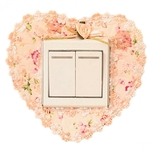 Autocollants-muraux-fleur-Rose-douce-en-dentelle-autocollant-mural-ours-mignon-cor-en-salon-chambre-coucher