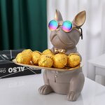 Sculpture-de-bouledogue-fran-ais-Statue-de-chien-t-l-commande-cl-support-de-t-l