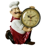 Horloge-murale-Vintage-d-coration-de-maison-en-r-sine-Statue-de-Chef-horloge-Quartz-muette