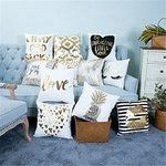 Taie-d-oreiller-g-om-trique-de-luxe-couleur-or-ananas-coton-et-Polyester-housse-de