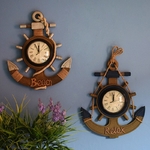 Horloge-murale-ancre-de-Style-r-tro-m-diterran-en-gouvernail-en-bois-horloges-murales-cr