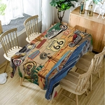 set-de-table-nappe-chemin-de-table-Nappe-rectangulaire-imperm-able-motif-de-Badge-r-tro